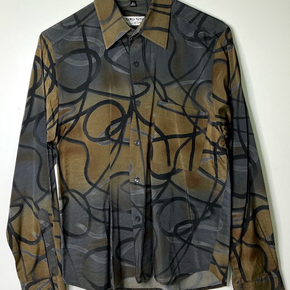 George Roth Men’s Shirts Stylish Abstract Pattern M 39/40 Pre loved